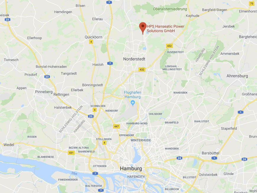 HPS - Regional Map of the location Hamburg near Norderstedt